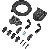 WULAZMU Oil Filter Relocation Kit for Ford Mustang GT F150 5.0/5.2L 2011-23 | For V8 DOHC w/ Coyote Engine, Complete Kit with 1/8NPT Oil Pressure Ports 10AN Fittings