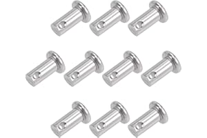 uxcell Single Hole Clevis Pins - 6mm X 12mm Flat Head 304 Stainless Steel Link Hinge Pin 10Pcs