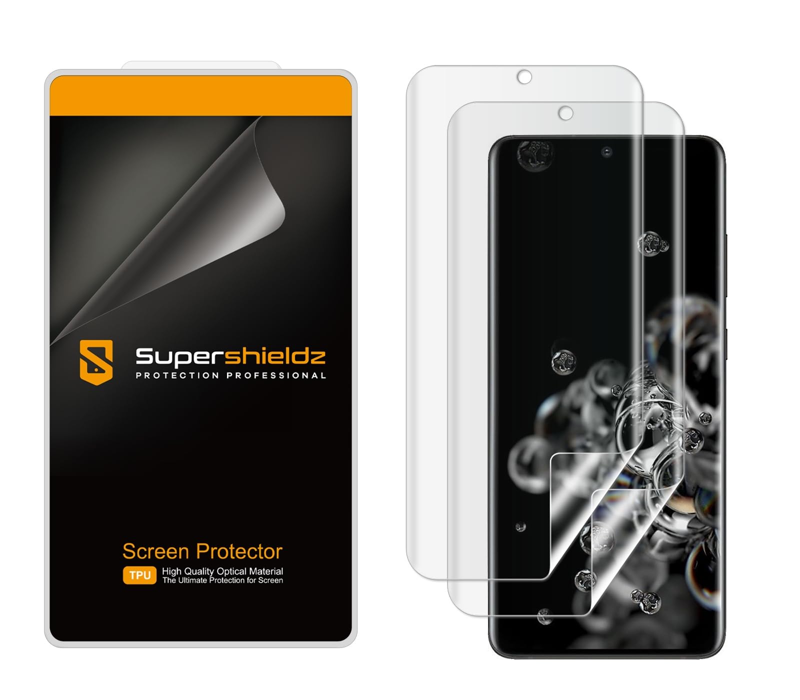 Supershieldz (2 Pack) Designed for Samsung (Galaxy S20 Ultra) Screen Protector, High Definition Clear Shield (TPU)