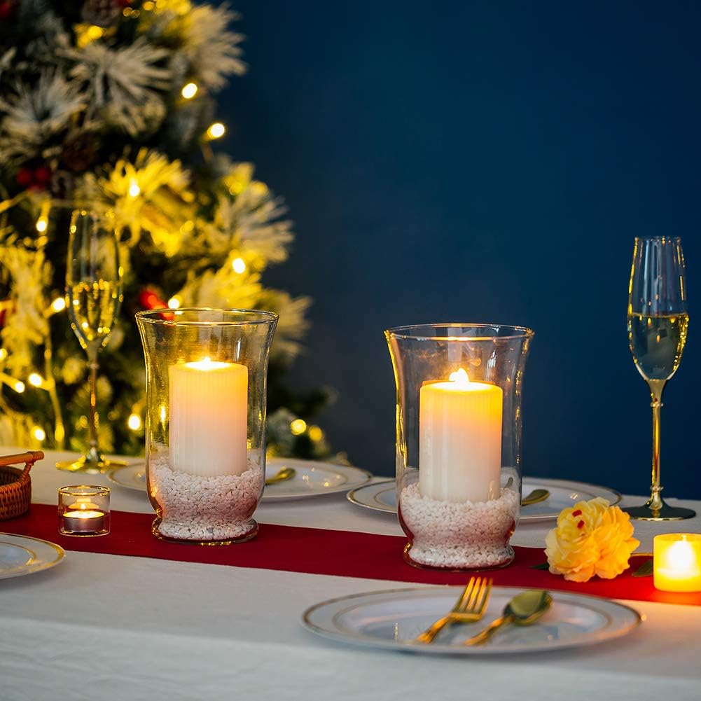 Glass Pillar Candle Holders 2 Pcs Hurricane Candle Holder for diameter 80 x 150mm Candles - Image 3