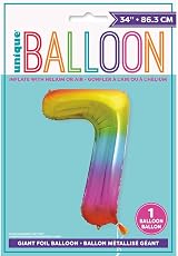Unique 7-Shaped Rainbow Foil Balloon 86cm Party Decor view 2