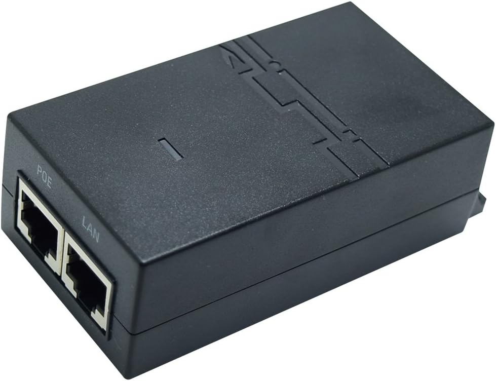 Gentlen POE Injector Single Port Poe Adapter 48VDC Power Over Ethernet Injector with Max up to 16 Watts Extend 100 Meters POE Area for Surveillance Camera