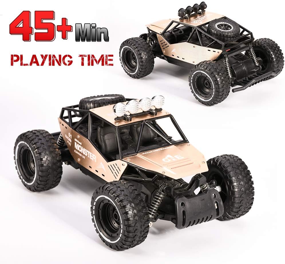 Jaysompro RC Cars-1:14 Scale 2WD High Speed 20KM/h All Terrains Remote Control Car with Two Rechargeable Batteries-Road Monster Truck for Boys and Adults: Toys & Games
