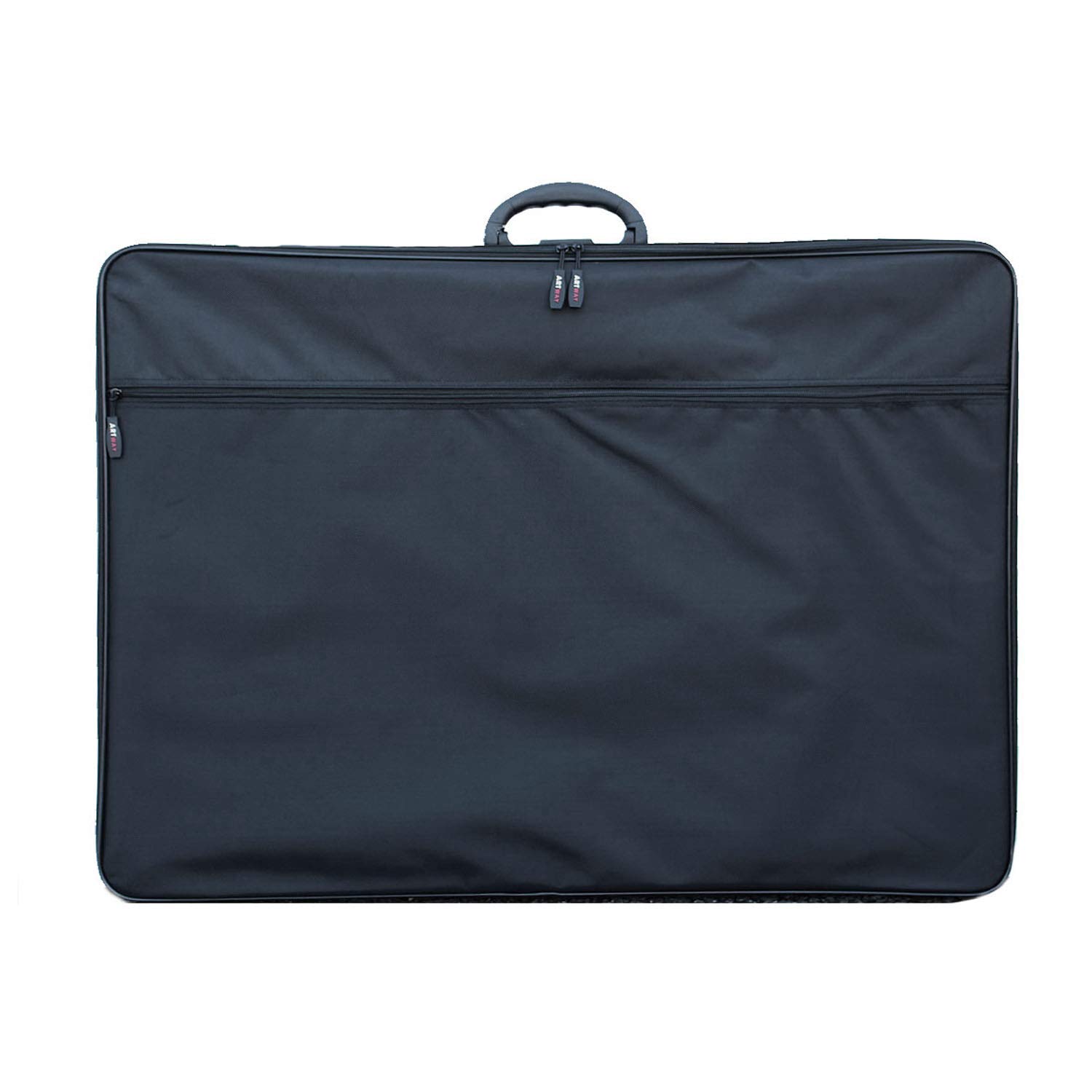 Artway A1 Art Portfolio Case - Art Storage Folder with Carry Handle/Shoulder Strap, Internal/External Pockets and Internal Securing Strap (No Rings) - Black