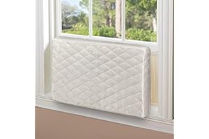 Homydom AC Cover Indoor, Air Conditioner Unit Cover, Double Insulation with Elastic Strap, Light Yellow S-21"x 13"x 3.5"(L x H x D)