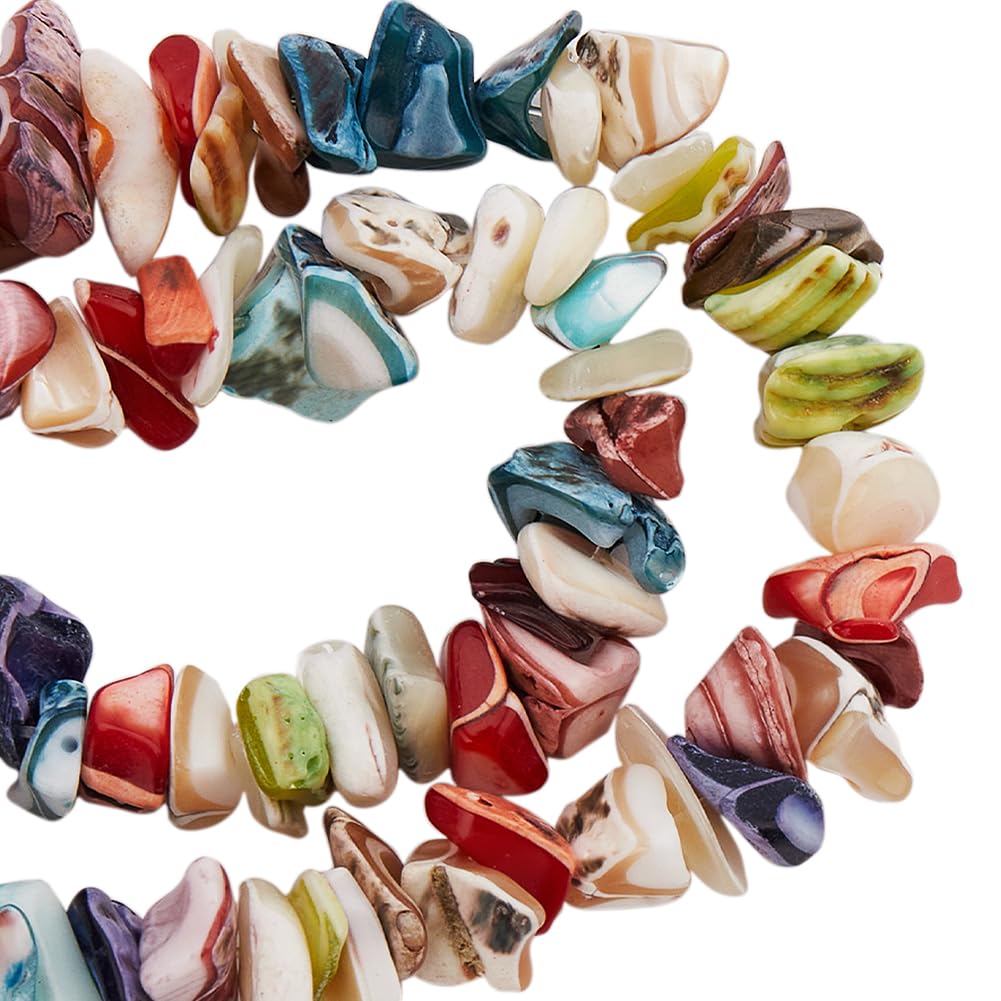 SUNNYCLUE 1 Box About 180Pcs+ Colorful Natural Shell Beads Chips Beads Summer Bohemia Irregular Fragments Drilled Seashell Beads for jewellery Making Bracelets Necklaces Earrings DIY Crafts Vase Fille