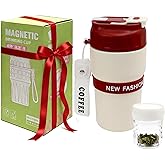 Toycol Tea Infuser Insulated Tumbler with Magnetic Detachable Strainer, 16OZ/480ML Insulated Stainless Steel Water Bottle for Loose Leaf Tea, Coffee, One-Touch Brewing, Gift for Men & Women(Beige)