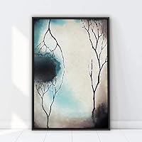 Framed Canvas Wall Art Abstract Trees Canvas Prints Home Artwork Decoration for Living Room,Bedroom - 16x24 inches