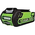 Greenworks 40V 2.0 Ah Lithium Ion Battery 29652, Green/Black