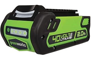 Greenworks 40V 2.0 Ah Lithium Ion Battery 29652, Green/Black