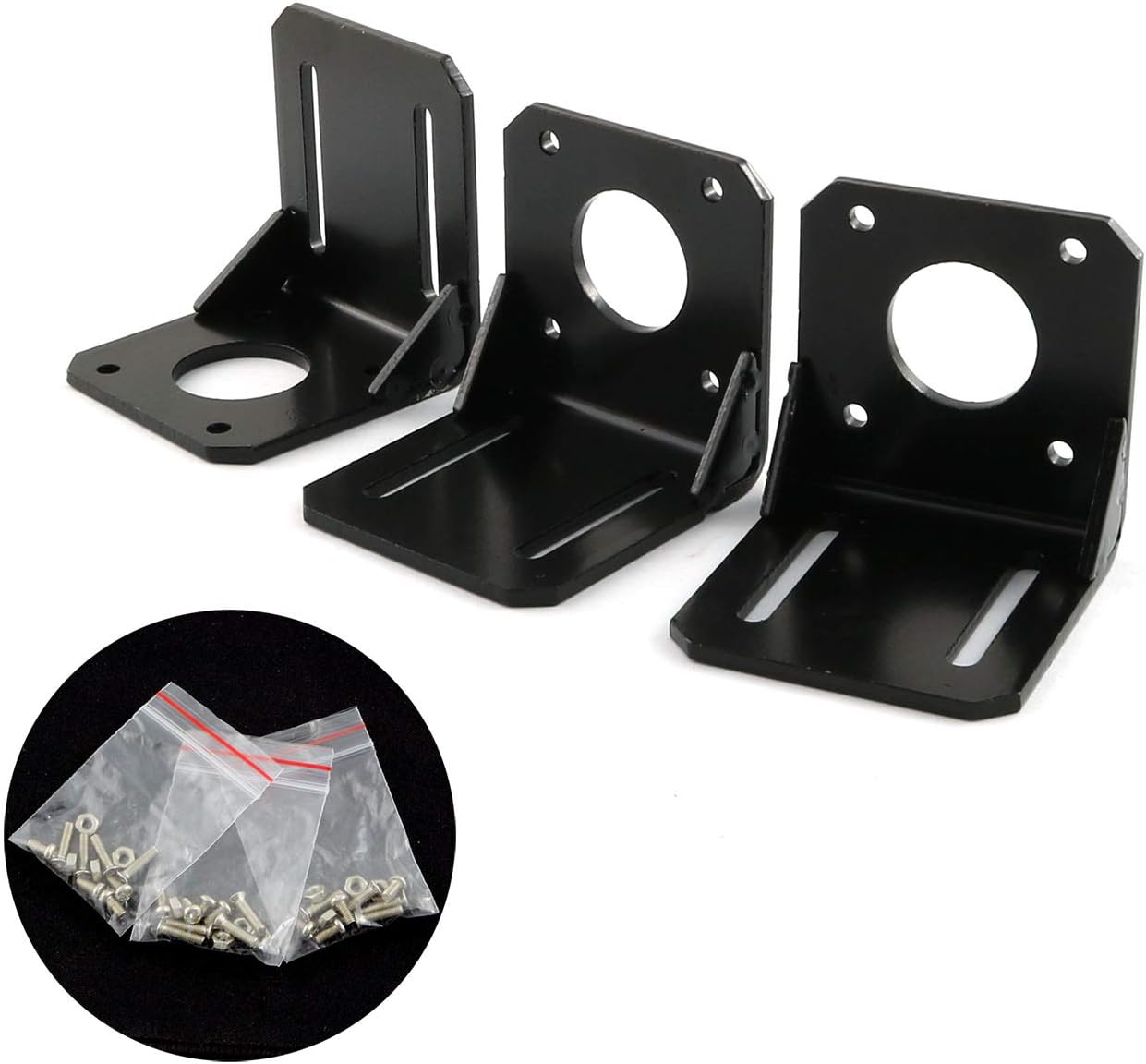 ZRM&E 3PCS 42 Stepper Motor Mounting Bracket Holder L Shape Fixed Seat Stepper Motor Mount Stand with Mounting Screws - - 