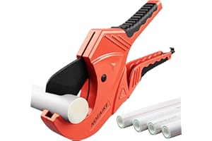 NOEAIKE 2-1/2" PVC Pipe Cutter - Heavy Duty Aluminum Ratchet Plastic Cutter Tool with SK5 Blade for PVC, PPR, PE, PEX Hose Cutting - Easy to Use and Adjustable for Various Diameters