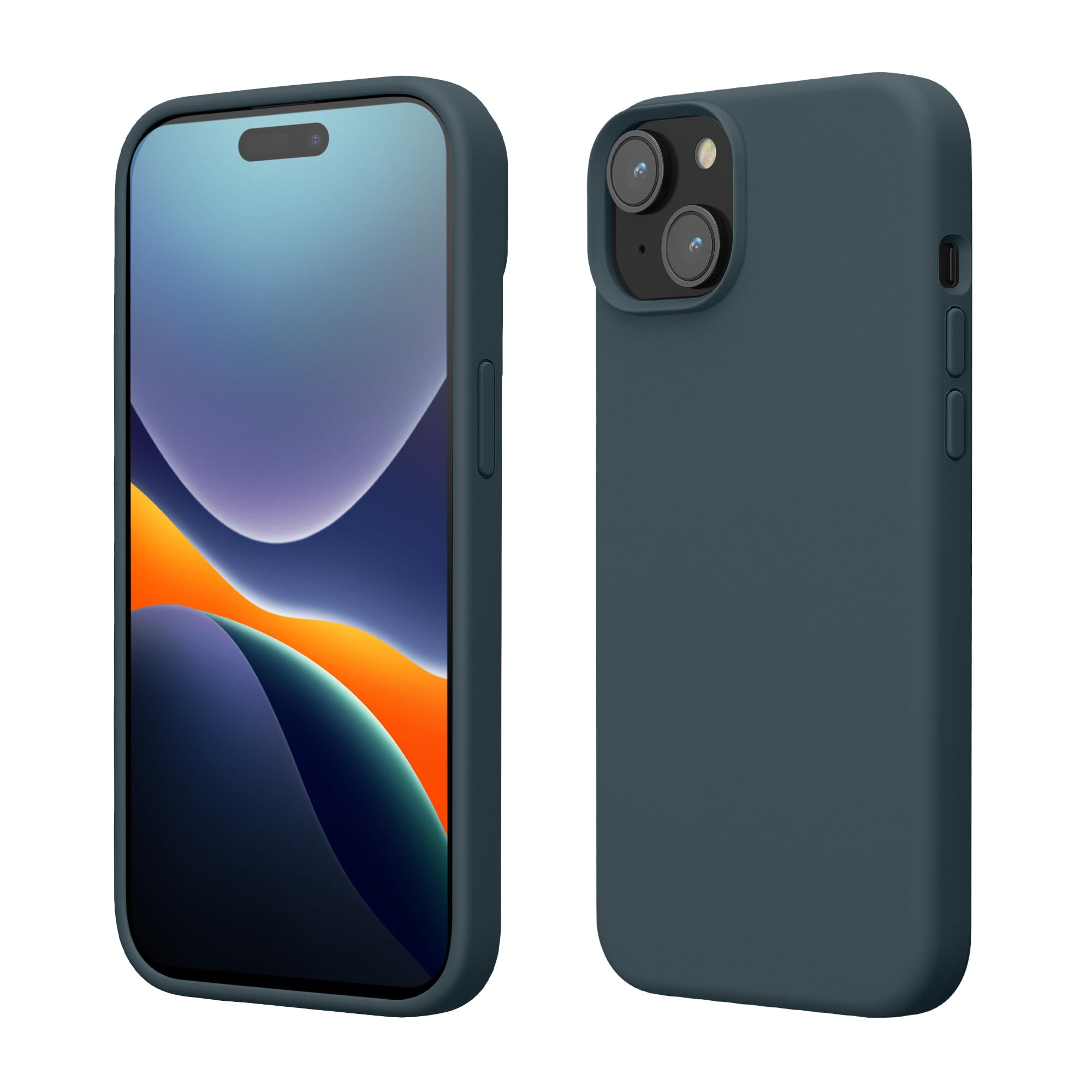 kwmobile Case for iPhone 15 Case - Soft TPU Silicone Cover - Dark Slate — image 1