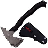 MTech USA MT-AXE13SW Camping Axe, Stonewashed Black Stainless Steel, Nylon Fiber Handle, 14.5-Inch Overall