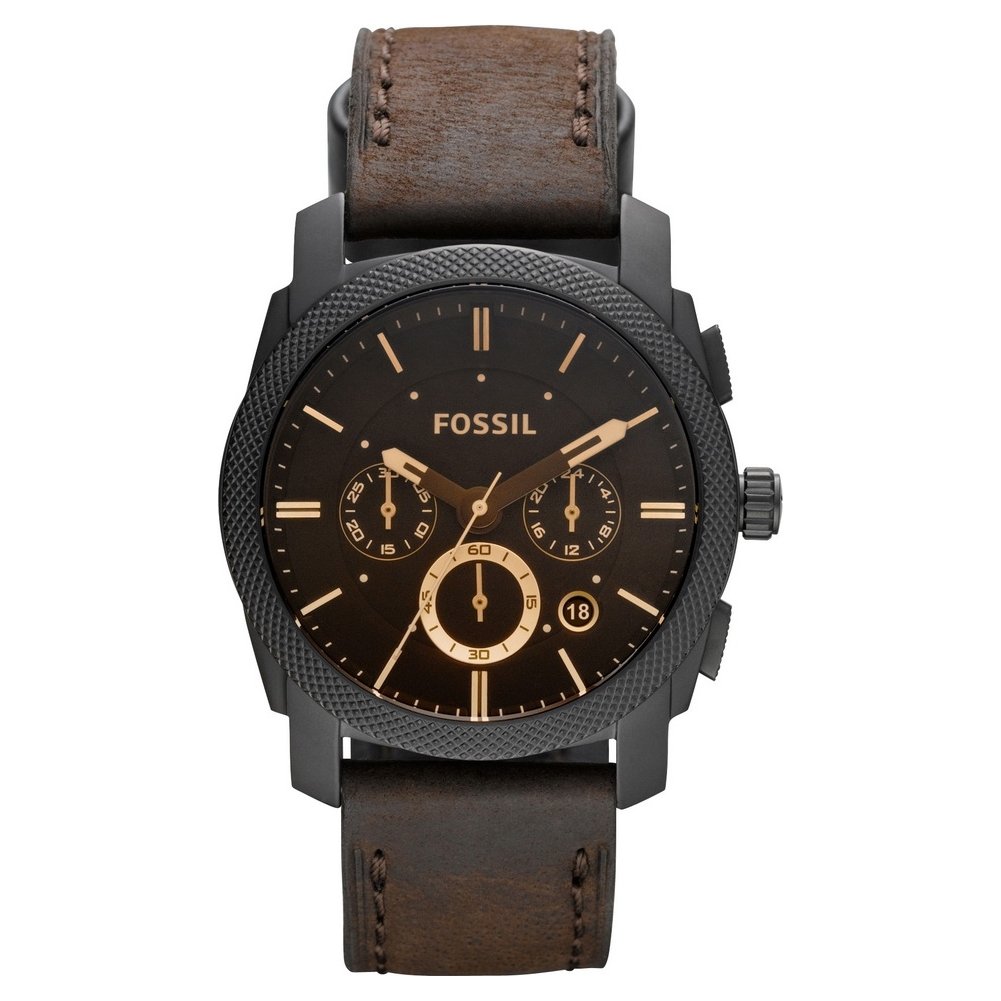 FOSSIL Fossil Machine Uhr für Herren, 42mm Quarz-Chronographenwerk mit Edelstahl- oder Lederarmband