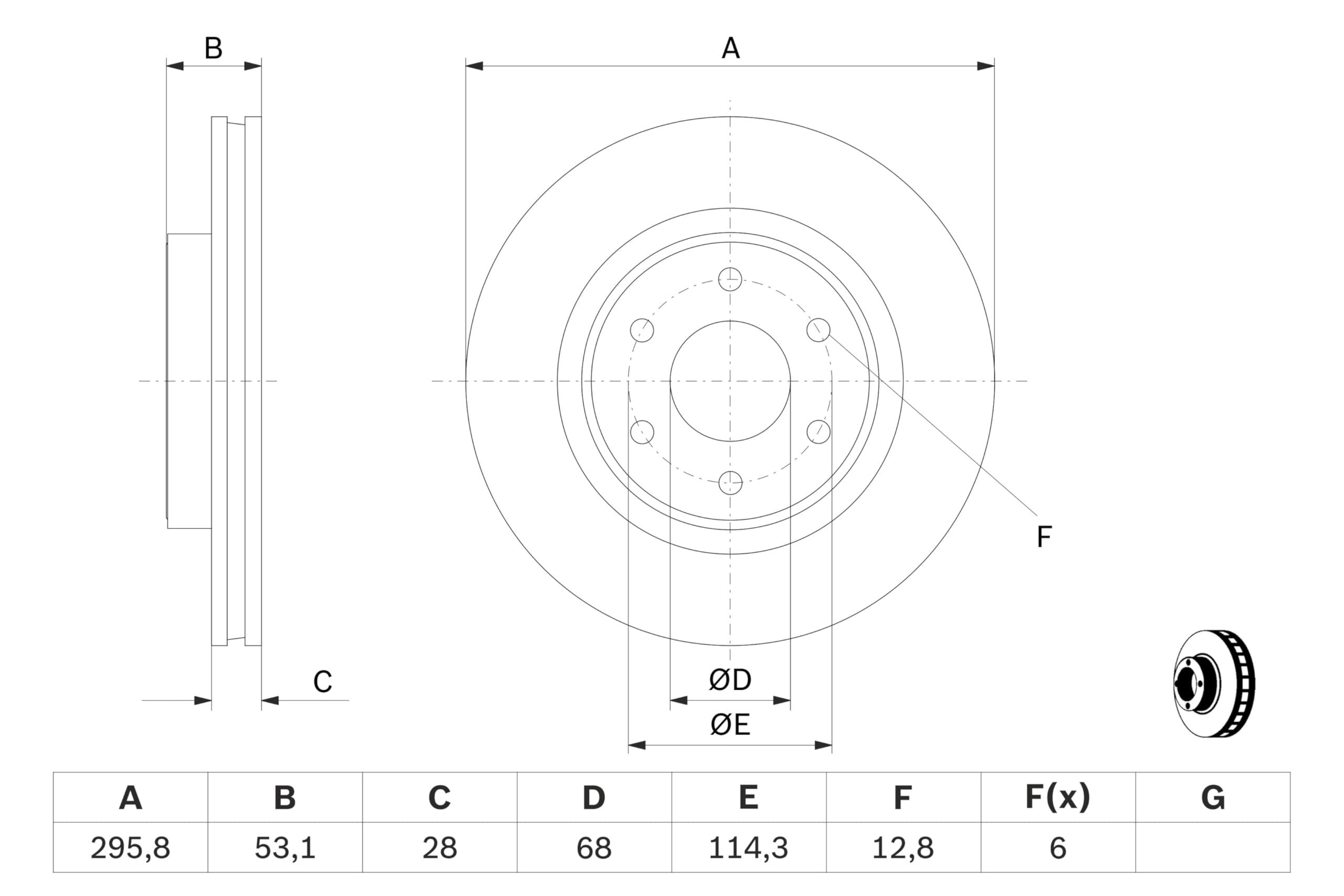Bosch BD2552 Bremsscheiben - eine Bremsscheibe 2