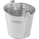 American Metalcraft PTUB87 Natural Galvanized Steel Pail with Handle, 1.16-Gallon, 8" Diameter, Silver