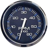 Faria 33710 Chesapeake Stainless Steel Tachometer (6000 RPM) - 4", Black