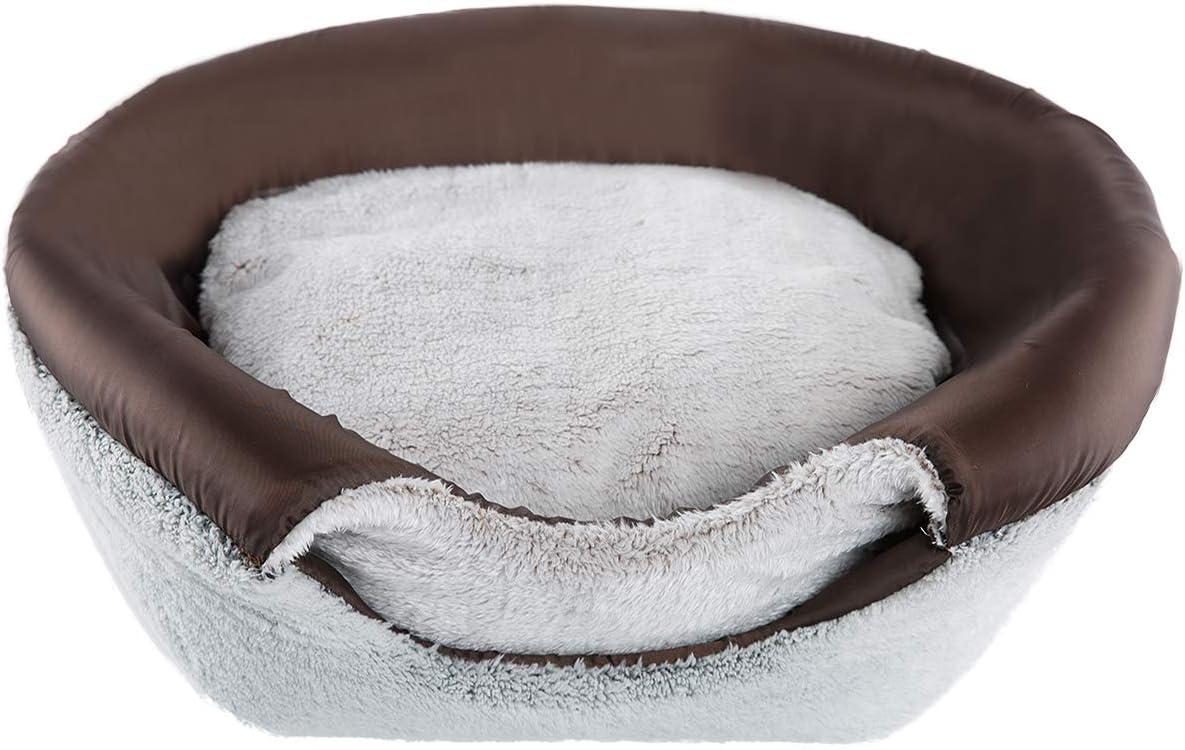 Hollypet Coral Velvet Self-Warming 2 in 1 Foldable Cave House Shape Nest Pet Sleeping Bed for Cats and Small Dogs, Gray : Pet Supplies
