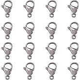Pandahall 100Pcs 304 Stainless Steel Lobster Claw Clasps 13x8x4mm Polishing Jewelry Clasps Connectors for Bracelet Necklace Jewelry Making