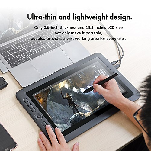 Parblo Coast13 Graphic Tablet Drawing Monitor with 13.3" LCD, 8192 Level Battery Free Pen for Digital Art Sketch, Paint, Design, Drawing Tablet for Windows Mac OSX Computers