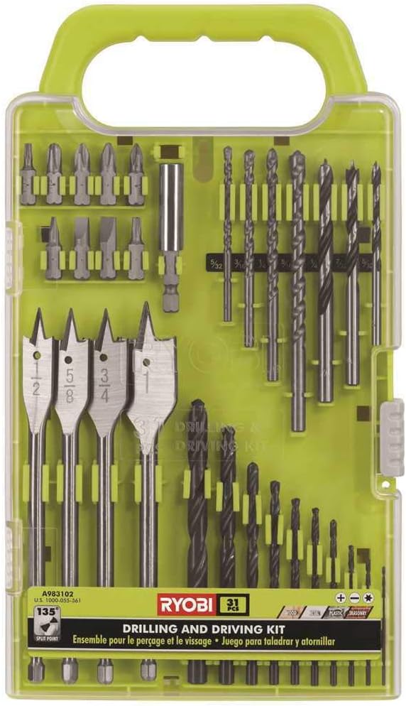 Ryobi A983102 31-Piece Black Oxide Drilling and Driving Bit Kit for Wood Metal, Plastic, and Masonry, Lime Green - Image 3