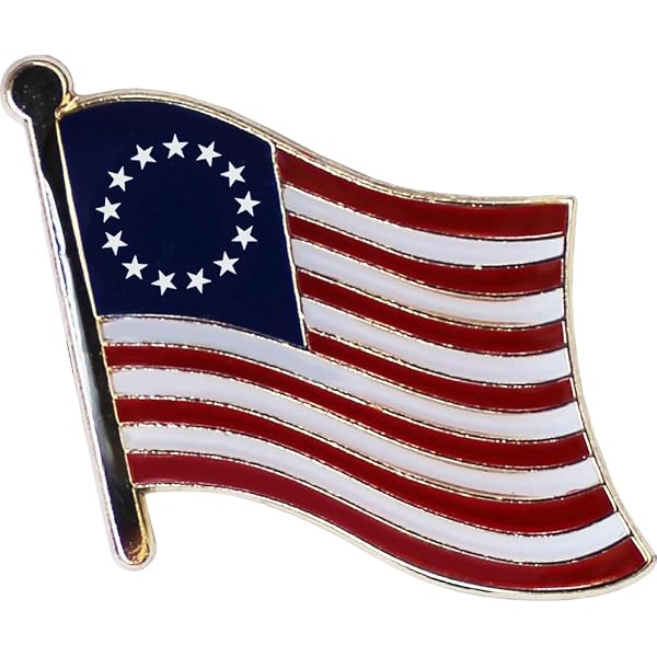 USA American Flag & Ukraine Trident Wavy Enamel Lapel Pin – Hat / Cap / Motorcycle