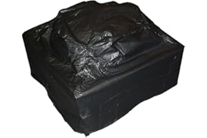 Fire Sense 02056 Outdoor Square Fire Pit Vinyl Cover Patio Heaters Heavy Duty 10 Gauge Felt Lined Water & Weather Resistant Fabric Ties - 38” x 38” - Square