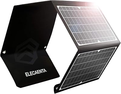 ELECAENTA 30W ETFE Foldable Solar Charger 3 USB C PD18W QC3.0 IPX5 Waterproof