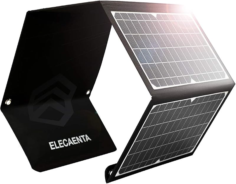 ELECAENTA 30W ETFE Foldable Solar Charger 3 USB C PD18W QC3.0 IPX5 Waterproof