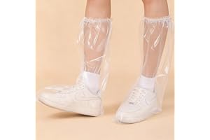 10 Pairs Non-Slip Disposable Boot Covers – Tall Waterproof for Outdoor Activities - WHITE