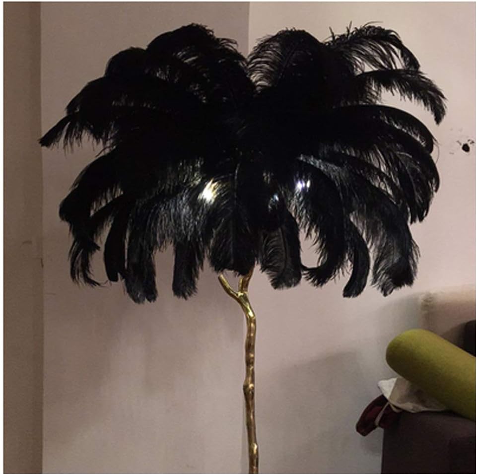 GUORUI Creative Feather Floor Lamp All Copper Tree Base Base Birthday Bedroom Bedside Living Room Branch Vertical Table Lamp High-grade Hotel Feather Modern Minimalist Styl 8 Colors to Choose from