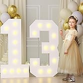 4FT 13 Marquee Numbers, Big 13 Light Up Numbers for 13th Birthday Decorations Warm Light 13 Year Old Birthday Decorations for Anniversary Party Decor