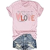 Valentine's Women's Wife's Day Graphic Tees Short Sleeve Heart Printed Shirts Blouse Tops
