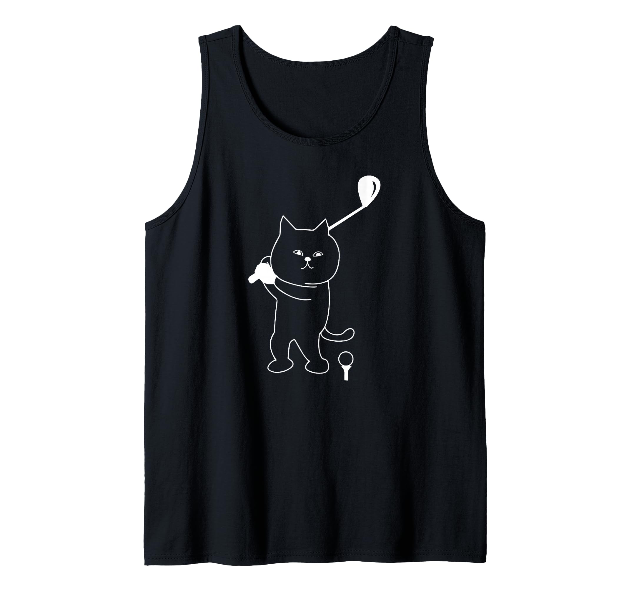 Golf Cat Dad Men Golfing Golfer Club Balls Putting Funny Pop Tank Top