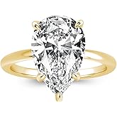 Pzokooi 4.0ct Elongated Pear Shaped Engagement Ring for Women,925 Sterling Silver Cubic Zirconia Solitaire Promise Ring for Wedding,Travel,Daily