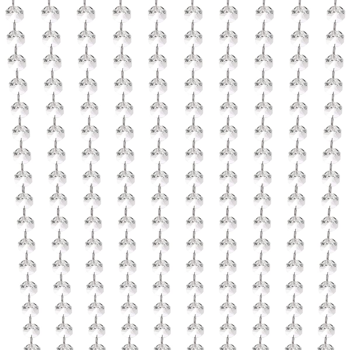 10 Pack Crystal Beads Chain,1m/3.28 ft Chandelier Bead Chain Garland,Acrylic Gems Bead Strands Hanging,for DIY Craft,Wedding/Christmas/Party Decorations,Jewellery & Lamps