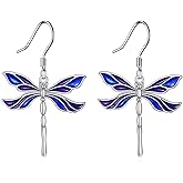 Dragonfly Earrings for Women 925 Sterling Silver Dragonfly Dangle Earrings Jewelry Gifts