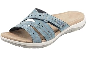 Willisos Womens Orthopedic Sandals Ladies Lightweight Casual Summer Sandals Slip On Slippers Sandals Comfortable Arch Support