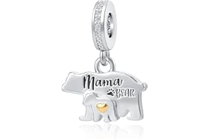 GMXLin Animal Charm Mama Bear Butterfly Cat Elephant Bead for Mom Women Bracelets
