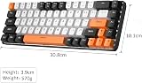 MageGee 60% Mechanical Keyboard Red Switch 68 Key LED Backlit White view 7