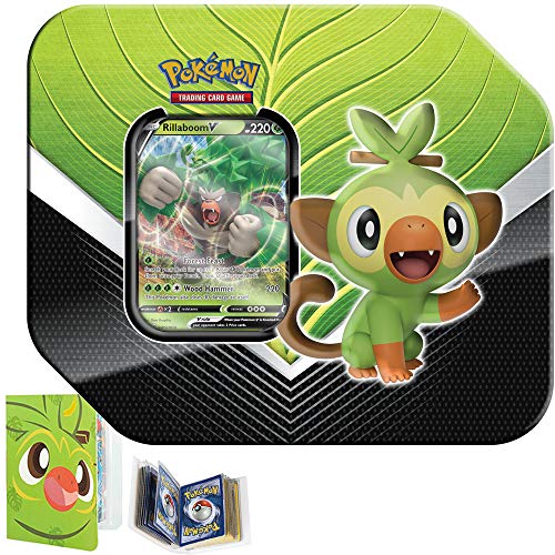 Totem World Sword & Shield Galar Partner Tin Rillaboom V with a Totem Mini Album Binder Grookey - Perfect for Pokemon Cards - Thumbnail 3