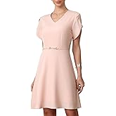 Allegra K Short Sleeve Dress for Women's Wedding Guest Cocktail Semi Formal Work Midi Dresses
