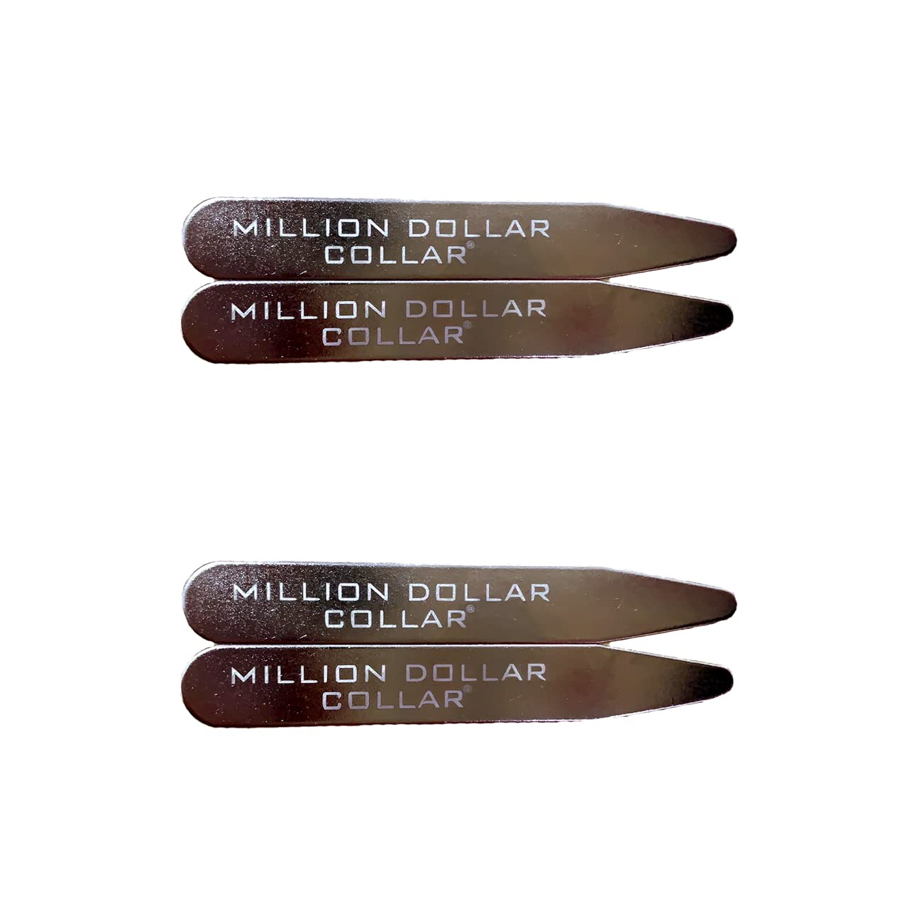 Million Dollar Collar 2 Pairs of Metal Collar Stays Metal Stays for Men's Dress Shirts