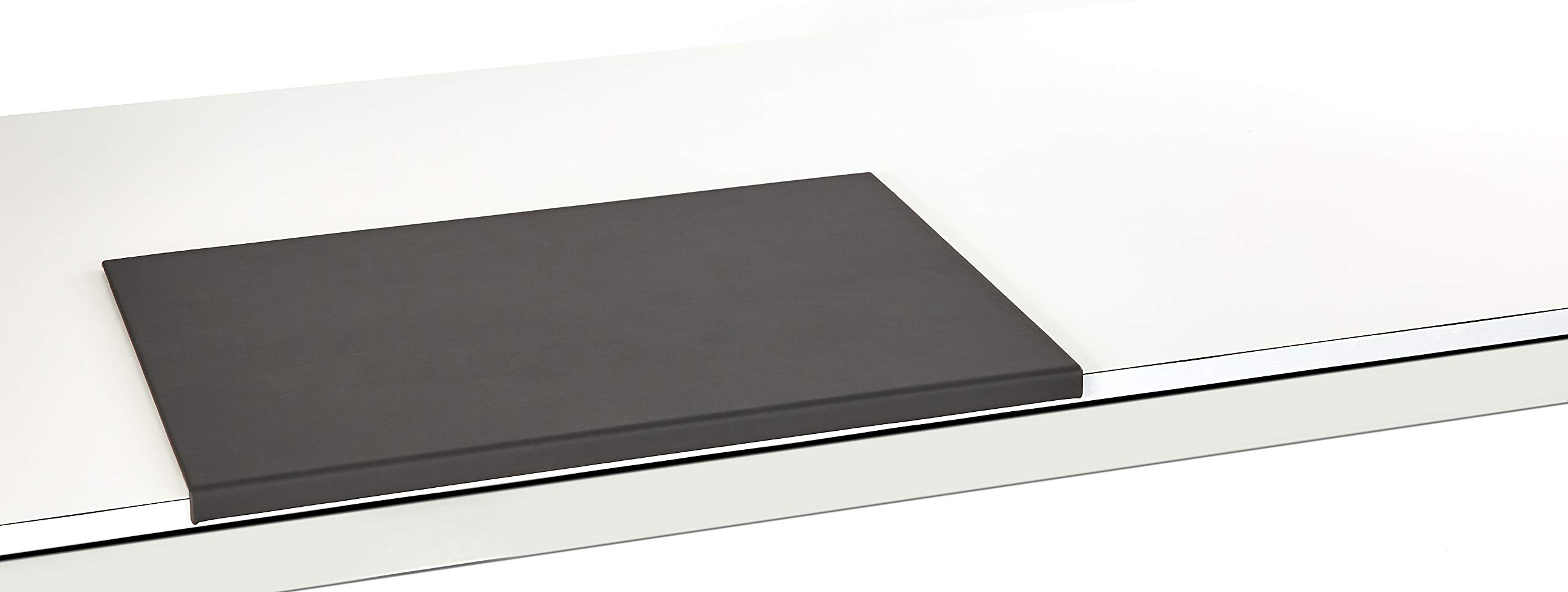 Luxentury Desk Mat Desk Mat Leather Edge Protection 58 x 39 cm Genuine Leather Angled Black Non-Slip for Office