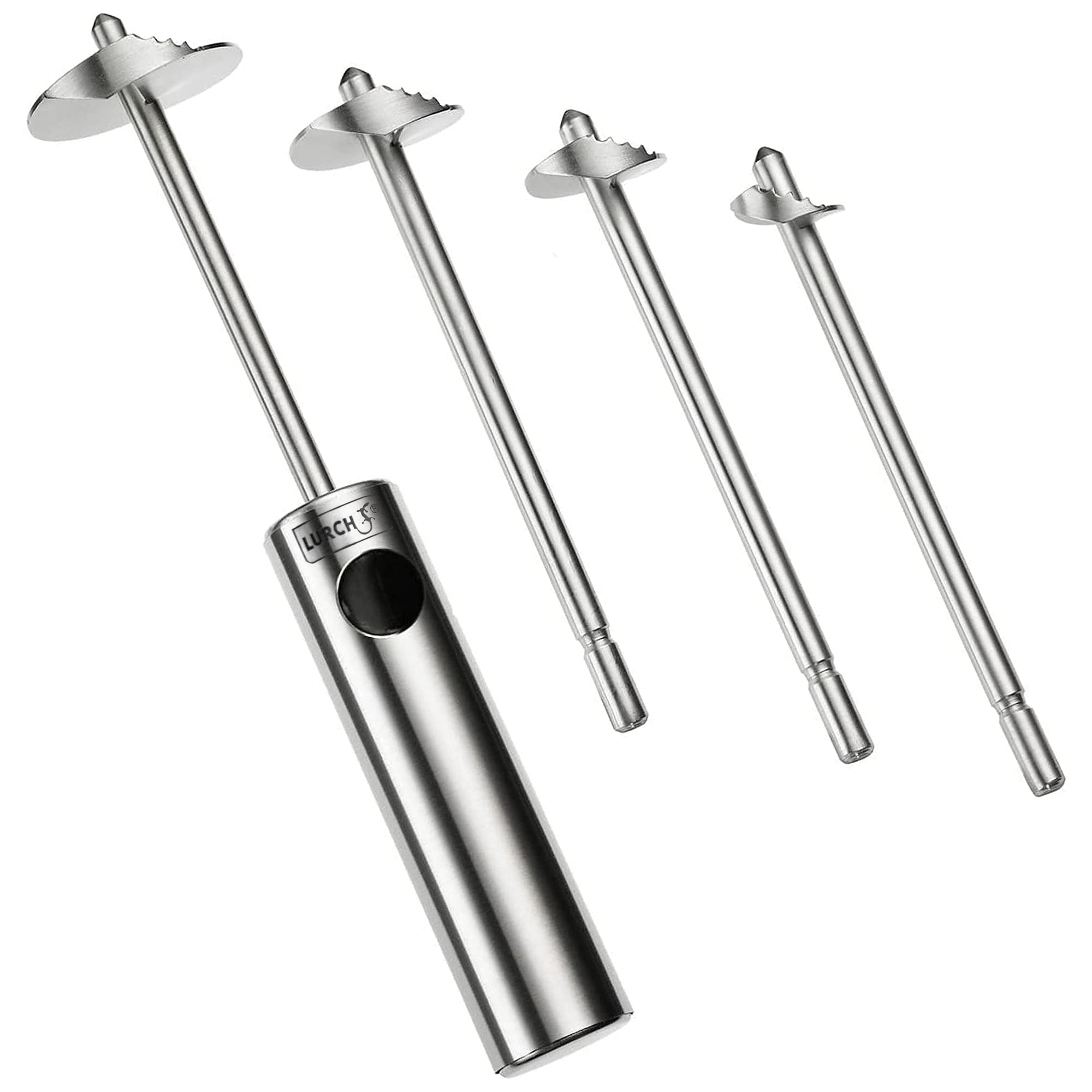 Lurch 220295 Stainless Steel Veggie Drill Vegetable Corer and Spiralizer with Handle, Silver