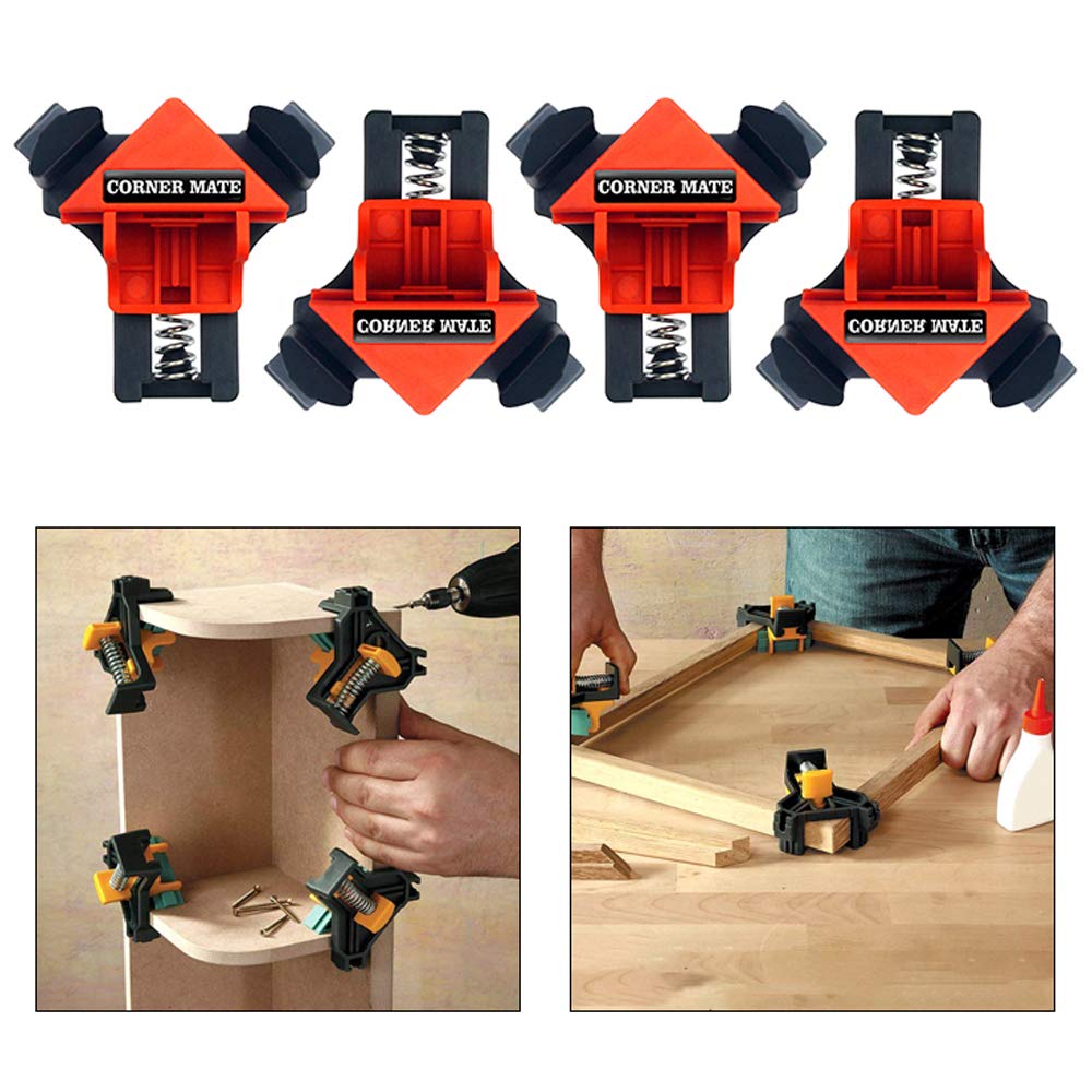 4 Pezzi Morsetti Angolari A 90° Con Molla Per Falegnameria – Clip Di Fissaggio In ABS Per Angoli Retti, Installazione Semplice - 3