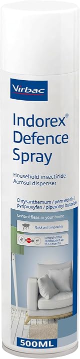 Virbac Indorex Defence Flea Spray Home 500ml Long-Lasting Protection