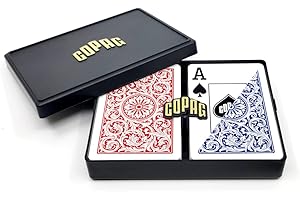 Copag 1546 Design 100% Plastic Playing Cards, Bridge Size (Narrow) Red/Blue (Jumbo Index, 1 Set)