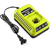 Powilling 18V P117 Charger for Ryobi 18V One+ Battery, Dual Chemistry Li-ion NiCad NiMh Battery Charger for P100 P102 P108 P1